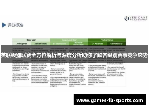 英联级别联赛全方位解析与深度分析助你了解各级别赛事竞争态势