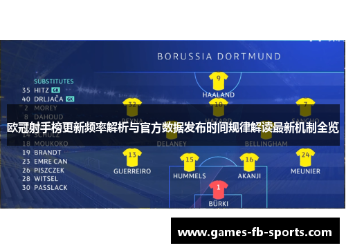 欧冠射手榜更新频率解析与官方数据发布时间规律解读最新机制全览